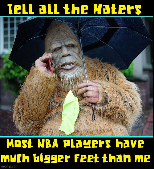 One of the things that bother Big Foot | image tagged in vince vance,big foot,big feet,nba,memes,basketball | made w/ Imgflip meme maker