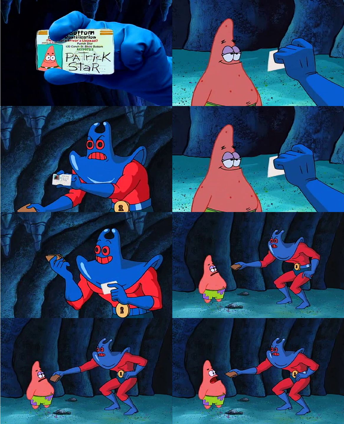 Patrick Not My Wallet Better Quality Blank Meme Template