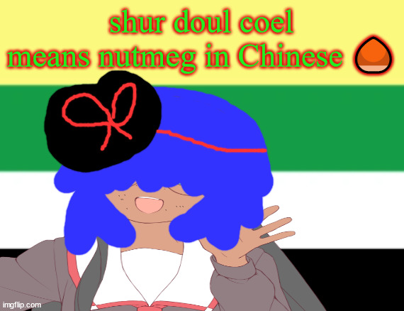 shur doul coel means nutmeg in Chinese | shur doul coel means nutmeg in Chinese 🌰 | image tagged in shur doul coel means nutmeg | made w/ Imgflip meme maker
