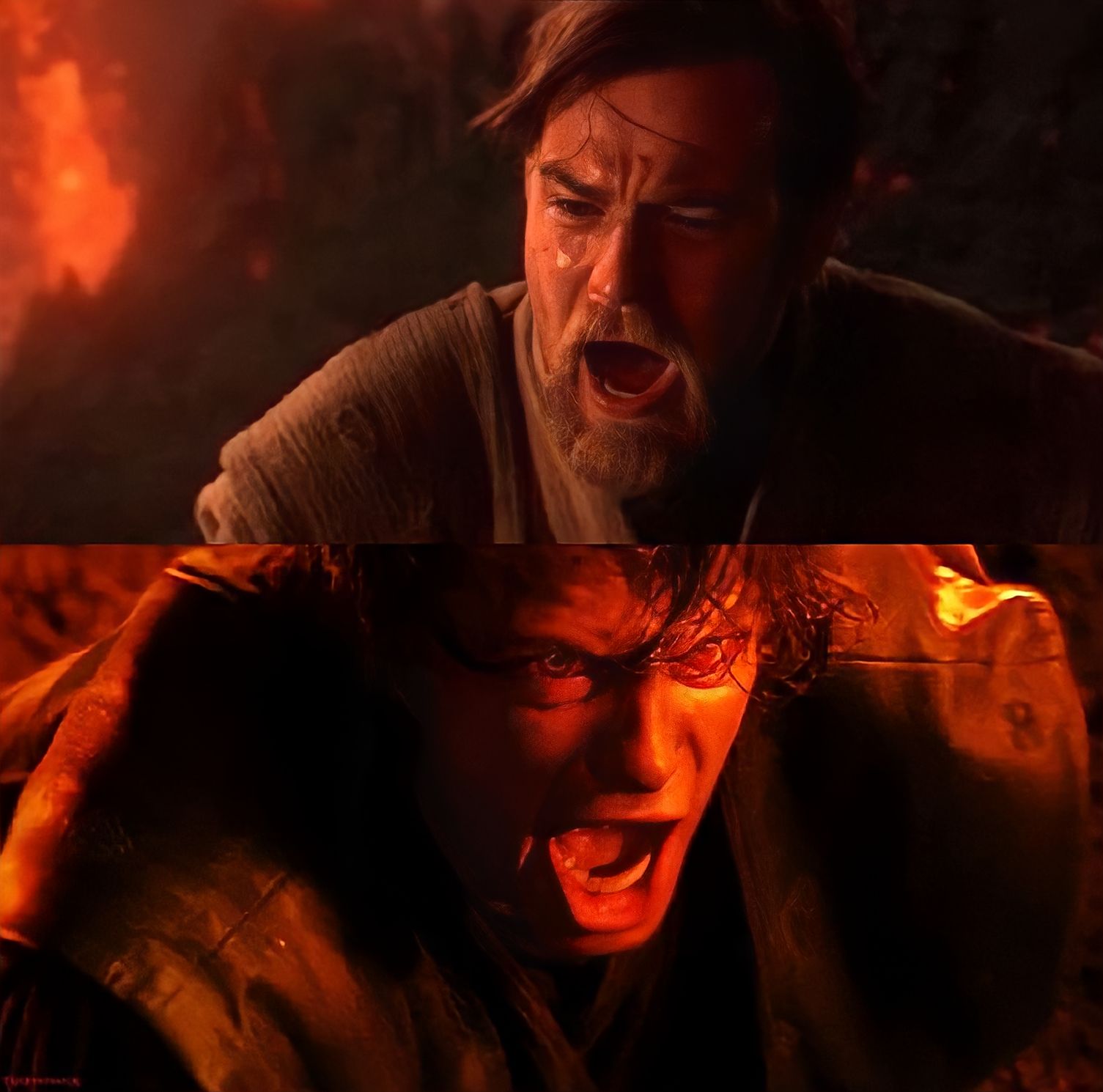 High Quality Obi Wan Kenobi and Anakin Skywalker Blank Meme Template