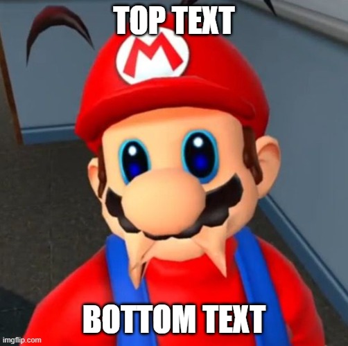 Sad Mario | TOP TEXT BOTTOM TEXT | image tagged in sad mario | made w/ Imgflip meme maker