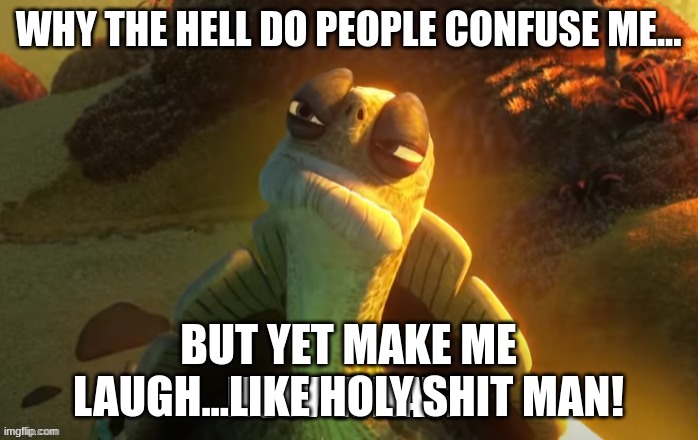 now what | WHY THE HELL DO PEOPLE CONFUSE ME... BUT YET MAKE ME LAUGH...LIKE HOLY SHIT MAN! | image tagged in now what | made w/ Imgflip meme maker