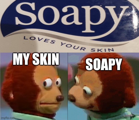 monkey puppet the 2nd | MY SKIN; SOAPY | image tagged in monkey puppet the 2nd | made w/ Imgflip meme maker