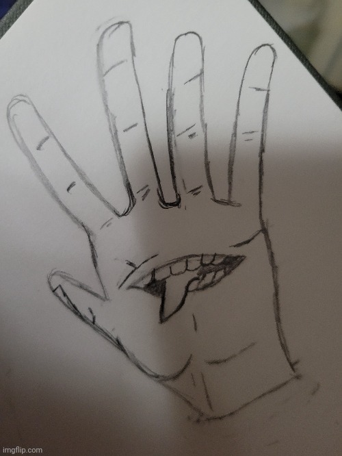 I tried to draw sakuna on itadoris hand from JJK | made w/ Imgflip meme maker