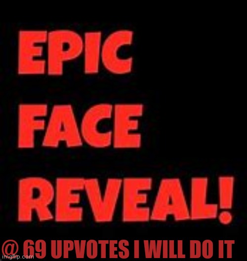 Epic Face Reveal | @ 69 UPVOTES I WILL DO IT | image tagged in 69 | made w/ Imgflip meme maker