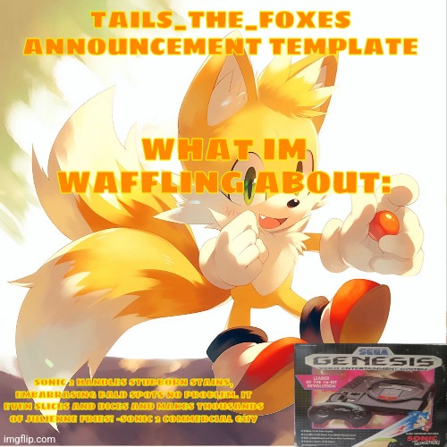 High Quality Tails_the_foxes Announcement template Blank Meme Template