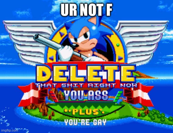 Sonic holding a shotgun to tell you to delete | UR NOT FUNNY | image tagged in sonic holding a shotgun to tell you to delete | made w/ Imgflip meme maker