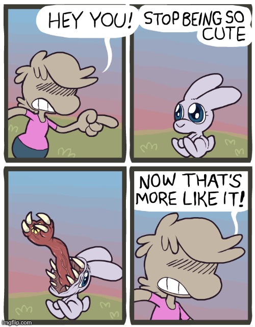 Monster Bunny | image tagged in scary,bunny,bunnies,comics,comics/cartoons,monster | made w/ Imgflip meme maker
