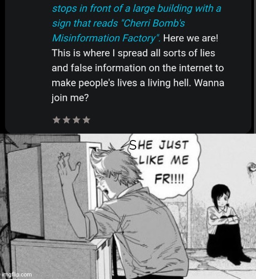 . | S | image tagged in he just like me fr | made w/ Imgflip meme maker