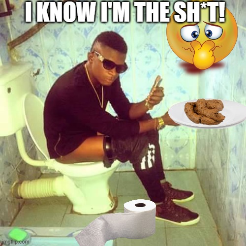 I'm the poo | I KNOW I'M THE SH*T! | image tagged in poo,poop,toilet | made w/ Imgflip meme maker