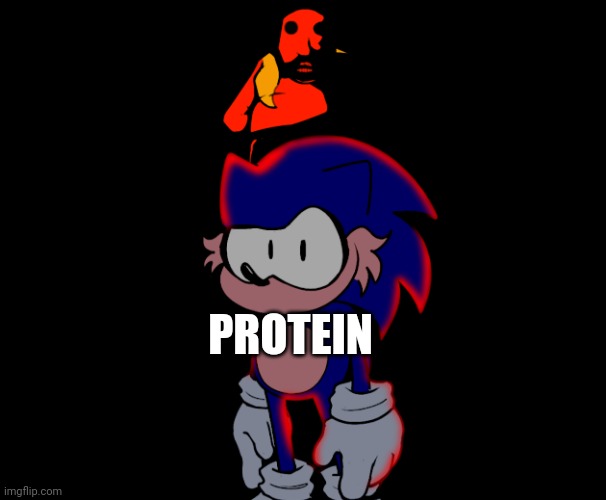 Hog looks scrunkly | PROTEIN | image tagged in hog and starved lmao | made w/ Imgflip meme maker