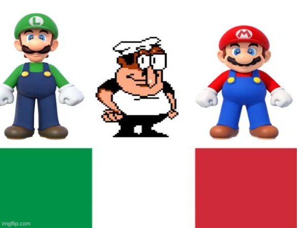 Luigi, Mario,Peppino!? | image tagged in pizza tower,pizza | made w/ Imgflip meme maker