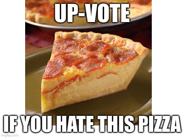 why... | UP-VOTE; IF YOU HATE THIS PIZZA | image tagged in pizza,pie,why,why does this exist | made w/ Imgflip meme maker