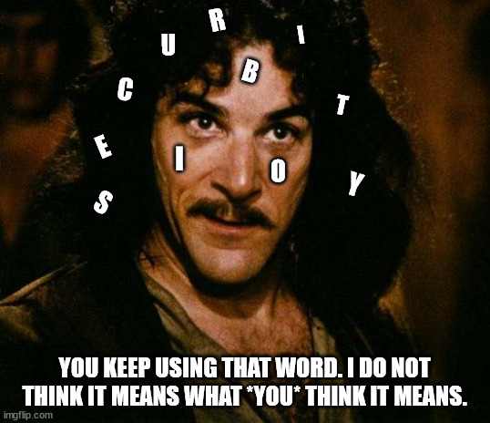 Inigo Montoya Meme | R; I; U; B; C; T; E; I; O; Y; S; YOU KEEP USING THAT WORD. I DO NOT THINK IT MEANS WHAT *YOU* THINK IT MEANS. | image tagged in memes,inigo montoya | made w/ Imgflip meme maker