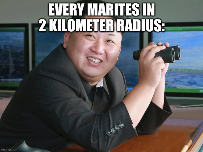 Only Filipino Knows and can Relate to This | EVERY MARITES IN 2 KILOMETER RADIUS: | image tagged in kim jong un - spying | made w/ Imgflip meme maker