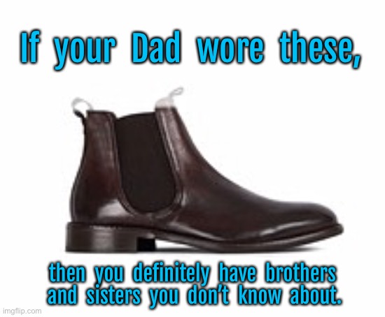 Your Dads shoes | If  your  Dad  wore  these, then  you  definitely  have  brothers  and  sisters  you  don’t  know  about. | image tagged in dad shoes,you definitely,have brothers and sisters,you do not know,fun | made w/ Imgflip meme maker