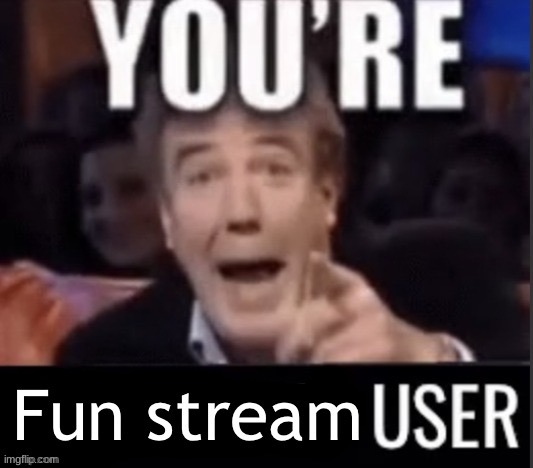 YOUR fun stream user | image tagged in your fun stream user | made w/ Imgflip meme maker