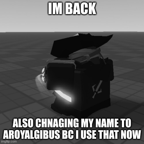 GOLDUST24k IS BACK! | IM BACK; ALSO CHNAGING MY NAME TO AROYALGIBUS BC I USE THAT NOW | image tagged in bounty hunter crying | made w/ Imgflip meme maker