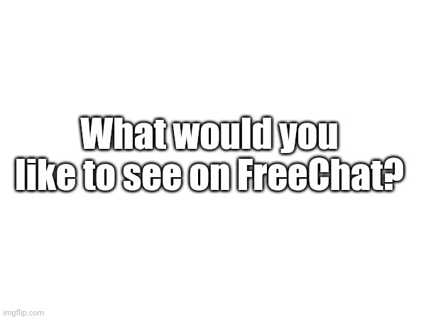 Ty | What would you like to see on FreeChat? | image tagged in ok | made w/ Imgflip meme maker