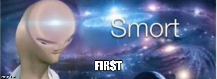 Meme man smort | FIRST | image tagged in meme man smort | made w/ Imgflip meme maker