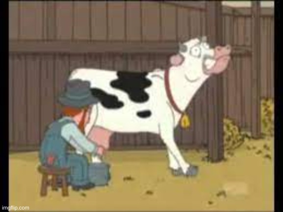 (Family Guy) Farmer Milking Cow | image tagged in family guy farmer milking cow | made w/ Imgflip meme maker