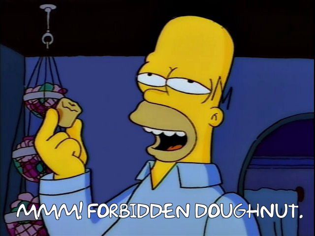 Homer Simpson mmm forbidden donut Blank Meme Template