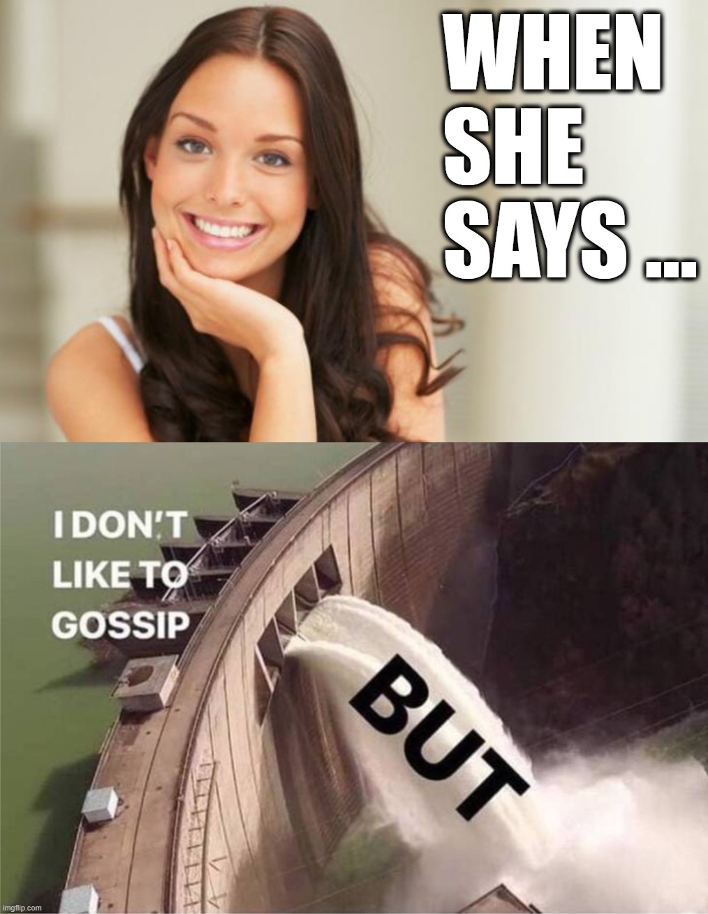 WHEN SHE SAYS ... | image tagged in good girl gina | made w/ Imgflip meme maker