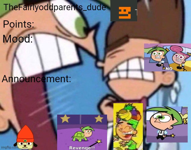 High Quality TheFairlyOddparents_dude announcement template Blank Meme Template