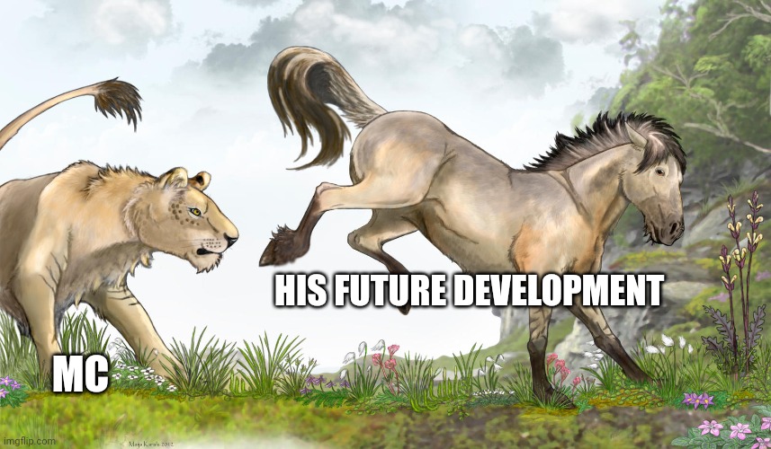MC development be like | HIS FUTURE DEVELOPMENT; MC | image tagged in manga | made w/ Imgflip meme maker