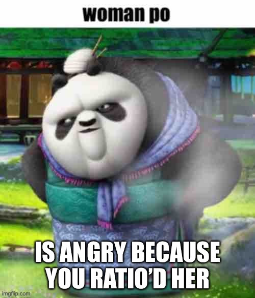 Woman po | IS ANGRY BECAUSE YOU RATIO’D HER | image tagged in woman po | made w/ Imgflip meme maker