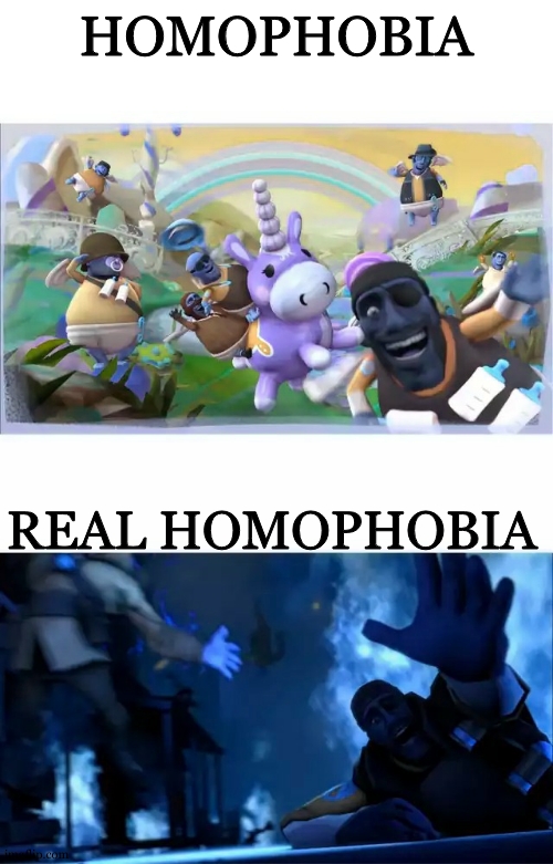 if yall get the joke abt home | HOMOPHOBIA; REAL HOMOPHOBIA | image tagged in pyrovision,meme,gay,homophobia | made w/ Imgflip meme maker