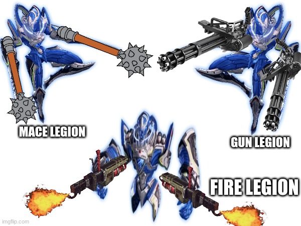 My New Legion Type Predictions for Astral Chain 2 | MACE LEGION; GUN LEGION; FIRE LEGION | image tagged in video games,gaming,nintendo,astralchain | made w/ Imgflip meme maker