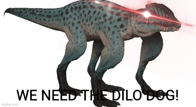 4 legged dilo | WE NEED THE DILO DOG! | image tagged in 4 legged dilo | made w/ Imgflip meme maker