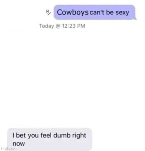 image tagged in cowboys can't be sexy | made w/ Imgflip meme maker