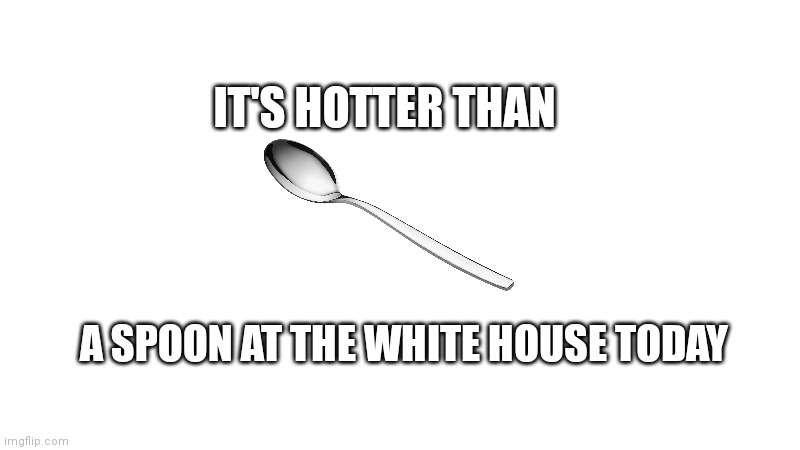 IT'S HOTTER THAN; A SPOON AT THE WHITE HOUSE TODAY | image tagged in white house | made w/ Imgflip meme maker