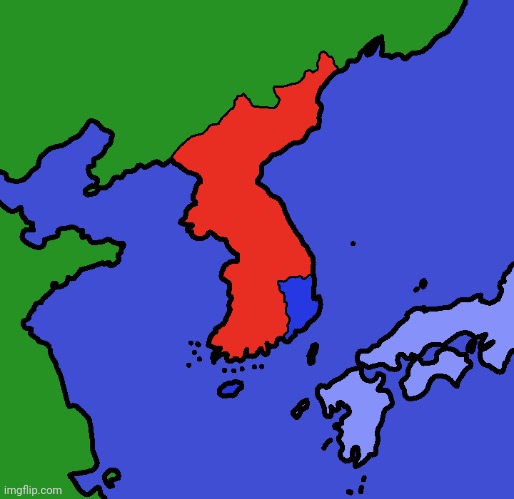 Weird Korea | image tagged in map,maps,korea,japan | made w/ Imgflip meme maker