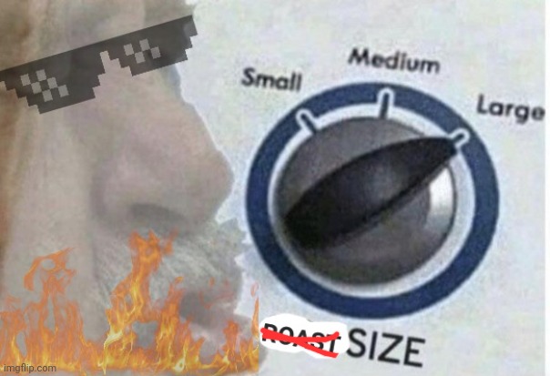 Roast size large | image tagged in roast size large | made w/ Imgflip meme maker