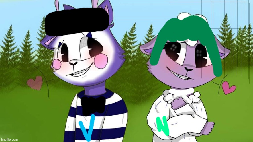 Charlie and the Alphabet Letter N x Letter V (Happy Tree Friends) Lammy & Mime | image tagged in n,v,charlie and the alphabet,lammy,mime,happy tree friends | made w/ Imgflip meme maker