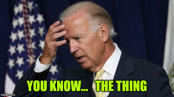 Joe Biden worries | YOU KNOW...   THE THING | image tagged in joe biden worries | made w/ Imgflip meme maker