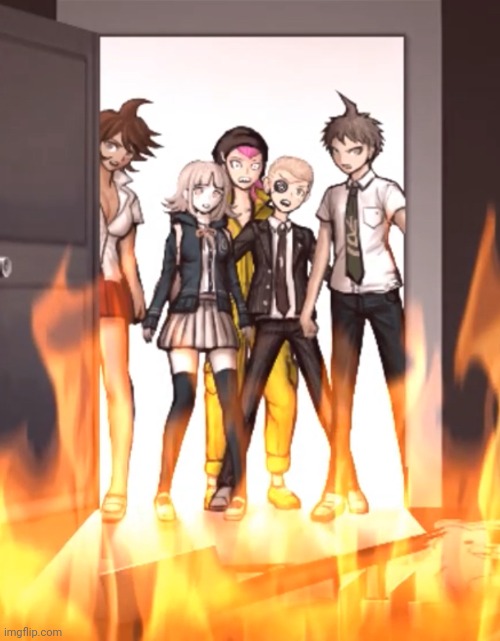 Danganronpa v2 this is fine | image tagged in danganronpa v2 this is fine | made w/ Imgflip meme maker