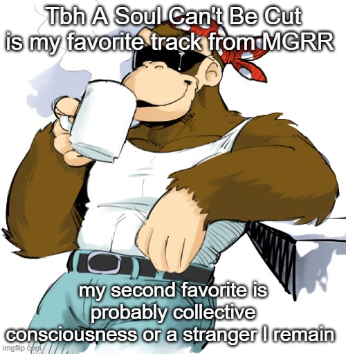 literally me | Tbh A Soul Can't Be Cut is my favorite track from MGRR; my second favorite is probably collective consciousness or a stranger I remain | image tagged in literally me | made w/ Imgflip meme maker