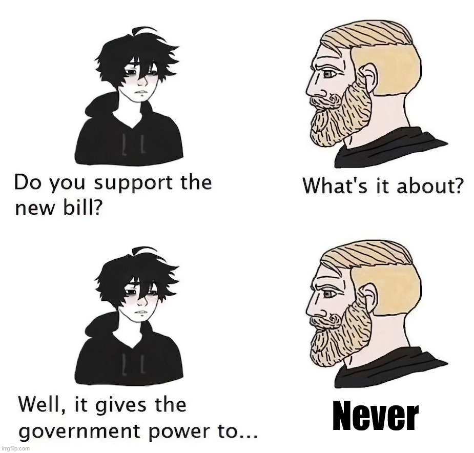 Never | image tagged in political meme | made w/ Imgflip meme maker