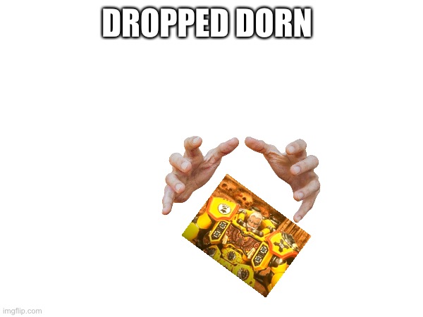 He dropped it, don’t replace the Ds with P | DROPPED DORN | made w/ Imgflip meme maker