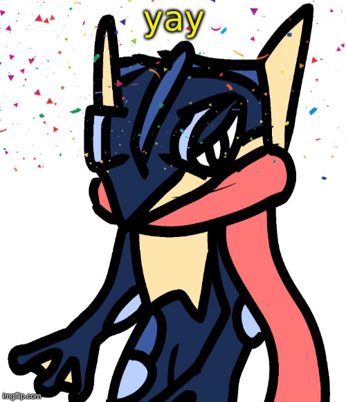 Greninja (drawn by Nugget) | yay | image tagged in greninja drawn by nugget | made w/ Imgflip meme maker