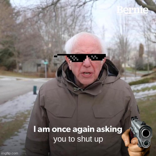 Bernie I Am Once Again Asking For Your Support Meme | you to shut up | image tagged in memes | made w/ Imgflip meme maker