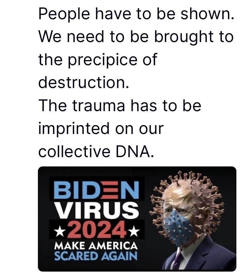 Biden Virus 2024: Make America Scared Again | image tagged in biden virus,psyop,mass hysteria,election fraud,voter fraud,diversion | made w/ Imgflip meme maker
