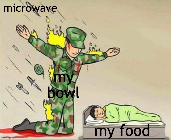 microwave | microwave; my bowl; my food | image tagged in soldier protecting sleeping child | made w/ Imgflip meme maker