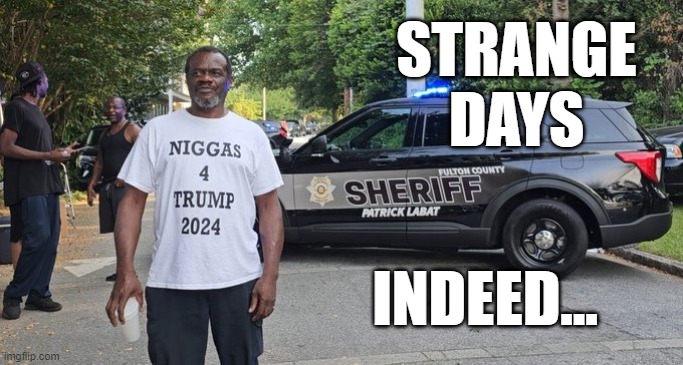 STRANGE DAYS; INDEED... | image tagged in tump,n-word,2024,indictment | made w/ Imgflip meme maker