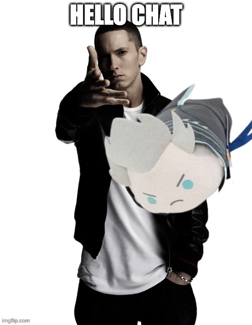 Vergil plush throw | HELLO CHAT | image tagged in vergil plush throw | made w/ Imgflip meme maker