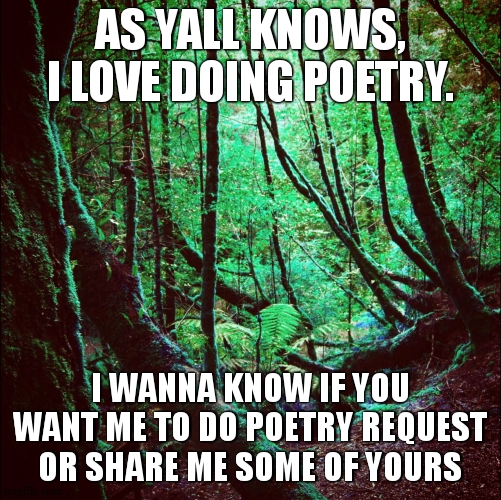 just wanna know cuz im not good at drawing, not rlly good with memes. So i wanna find my place | AS YALL KNOWS, I LOVE DOING POETRY. I WANNA KNOW IF YOU WANT ME TO DO POETRY REQUEST OR SHARE ME SOME OF YOURS | image tagged in poetry | made w/ Imgflip meme maker